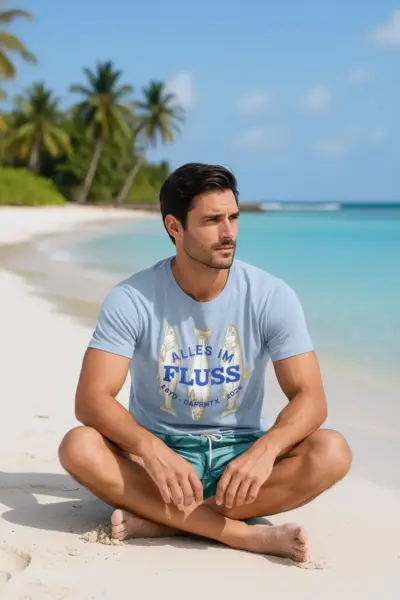Fischshirt hellblau